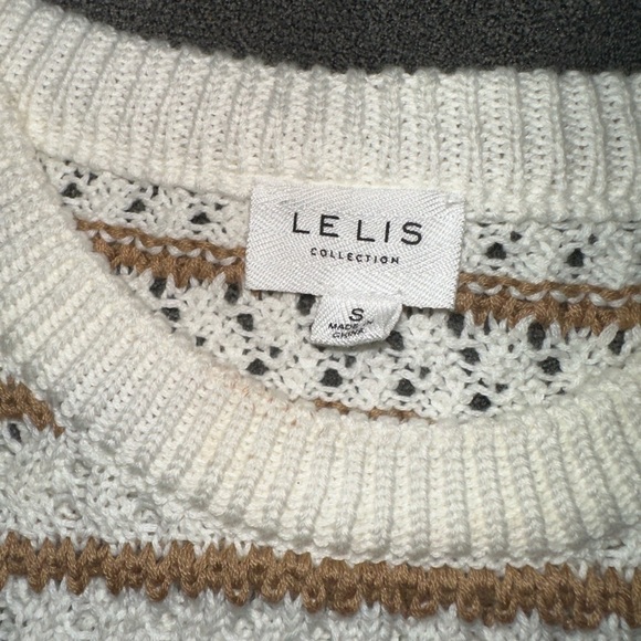 Crochet Cream Tan Ruffled Crop Blouse - Picture 5 of 5